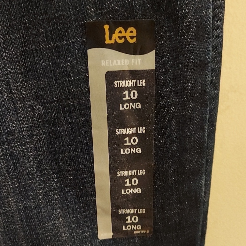LEE Relaxed Fit Straight Leg Mid Rise Dark Wash Jeans 10L NWT - Picture 4 of 14